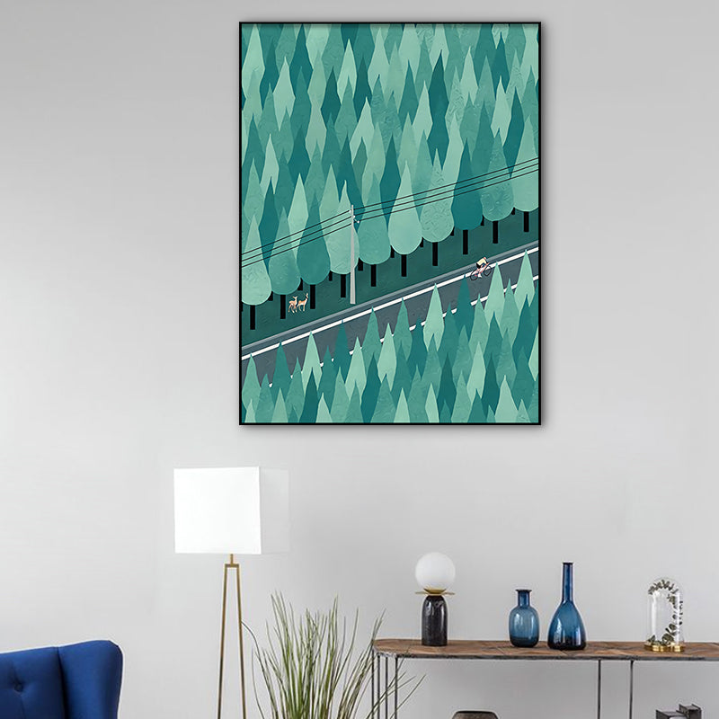 Vivolux | Lichtfarbe Offenes Land Wanddekoration Landschaft Nordische Texturierte Leinwanddruck für Schlafzimmer