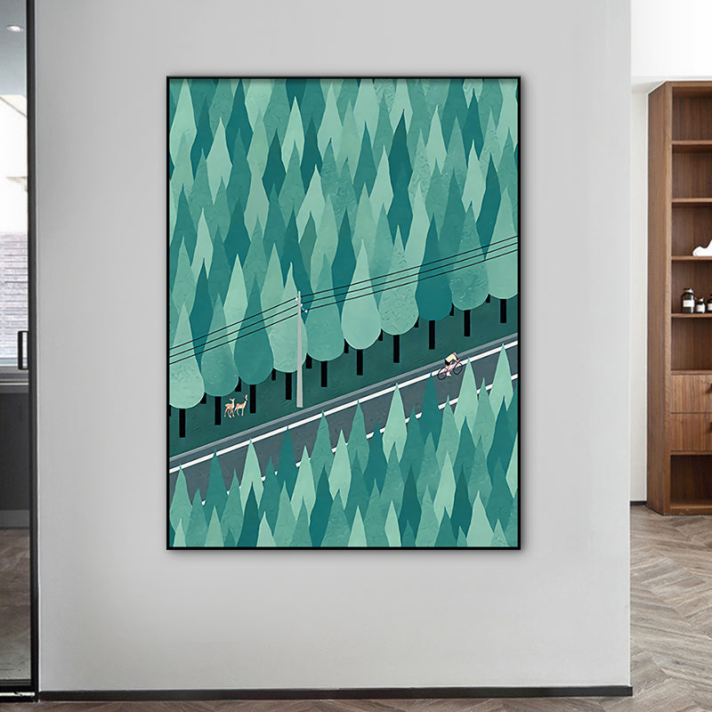 Vivolux | Lichtfarbe Offenes Land Wanddekoration Landschaft Nordische Texturierte Leinwanddruck für Schlafzimmer