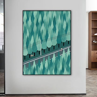 Vivolux | Lichtfarbe Offenes Land Wanddekoration Landschaft Nordische Texturierte Leinwanddruck für Schlafzimmer