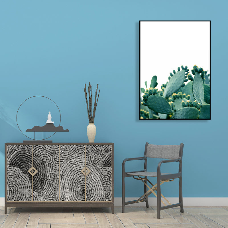 Vivolux | Bonsai Cactus Wandkunst Decor Moderne Stil Textured Leinwanddruck in Grün für Schlafzimmer