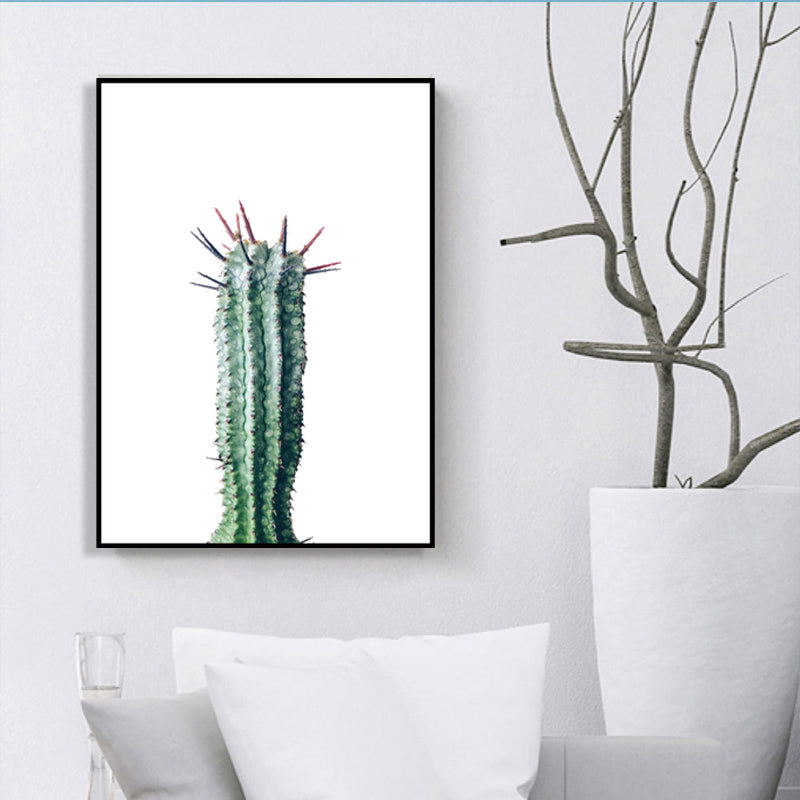 Vivolux | Bonsai Cactus Wandkunst Decor Moderne Stil Textured Leinwanddruck in Grün für Schlafzimmer
