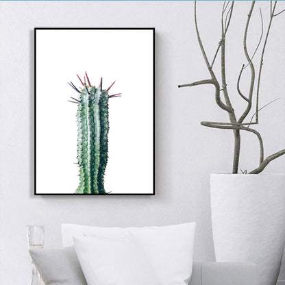Vivolux | Bonsai Cactus Wandkunst Decor Moderne Stil Textured Leinwanddruck in Grün für Schlafzimmer