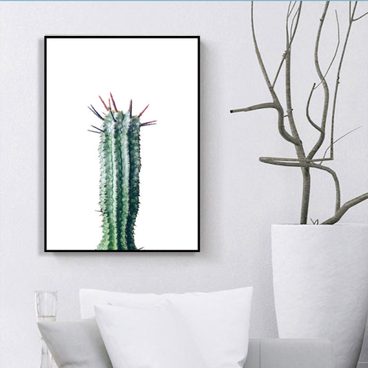 Vivolux | Bonsai Cactus Wandkunst Decor Moderne Stil Textured Leinwanddruck in Grün für Schlafzimmer