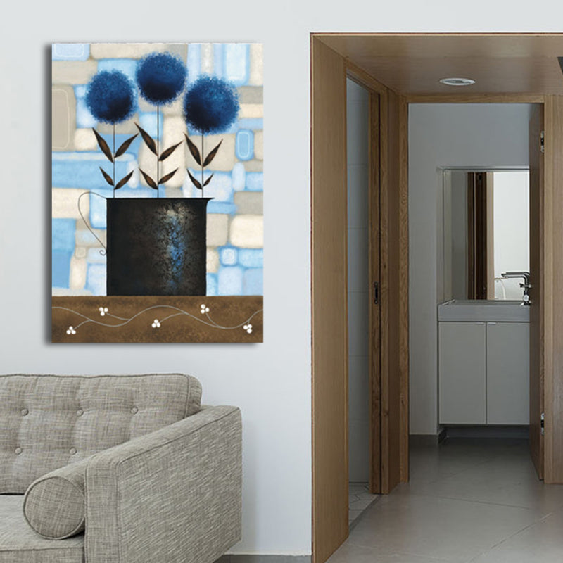 Vivolux | Weiche Farbblumenleinwand Druck Texturiert Wandkunst Dekor für das Badezimmer, Mehrere Größen