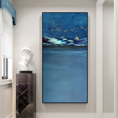 Vivolux | Frische Meerescenographie Leinwand Texturiertes Zeitgenössisches Kunststil für Mädchen Schlafzimmer Wanddekoration