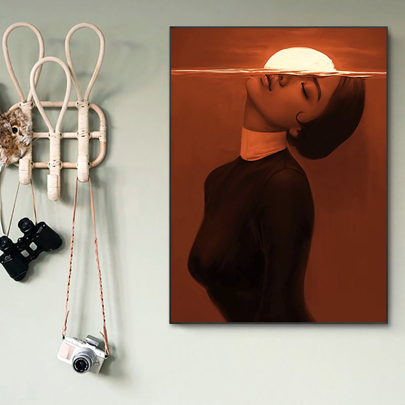 Vivolux | Stylish Mädchen Kunstdruck Zeitgenössischer Stil Leinwand Texturiertes Gemälde in Sanften Farben