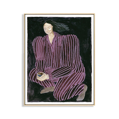 Vivolux | Abstrakter Expressionismus Weibliche Wanddekoration Schlafzimmer Leinwandkunst in Lila, Multiple Größen