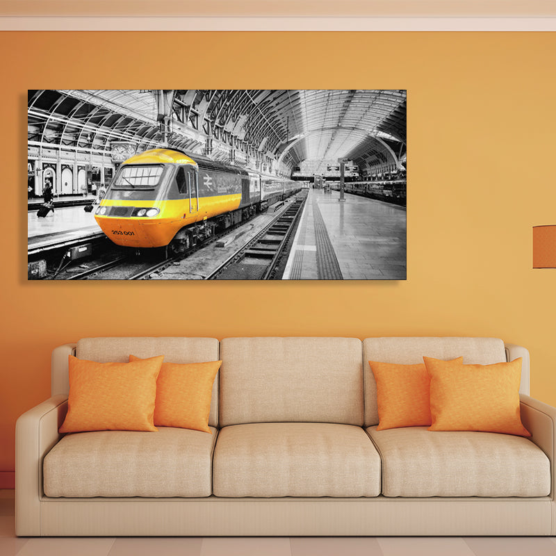 Vivolux | Fahrzeug-Szene-Leinwanddruck strukturiert Vintage-Stil für Mädchenzimmer Malerei