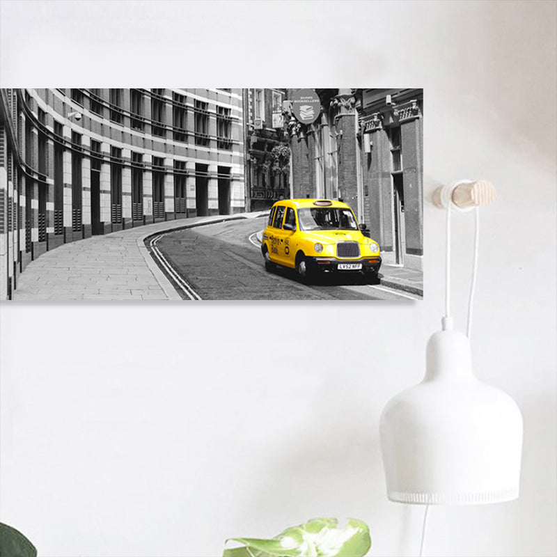 Vivolux | Fahrzeug-Szene-Leinwanddruck strukturiert Vintage-Stil für Mädchenzimmer Malerei