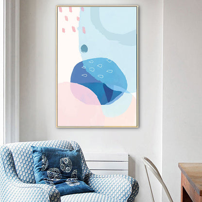 Vivolux | Zachte Kleur Abstracte Wanddecoratie Textuur Cartoon Kinderkamer Canvas Print, Meerdere Maten
