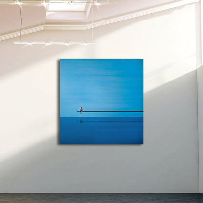 Vivolux | Jungen und Meer Wanddekoration Pop Art Texturiertes Schlafzimmer Leinwandbild, Mehrere Größenoptionen