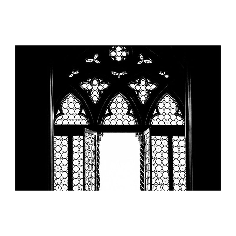 Vivolux | Leinwand Schwarzes Gemälde Vintage Stil Aushöhlte Tür Wanddekoration, Mehrere Größen Verfügbar