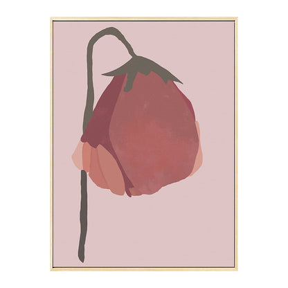 Vivolux | Pink Flower Leinwand Wandkunst Texturiert Nordisch Wohnzimmer Wanddeko, Mehrere Größen