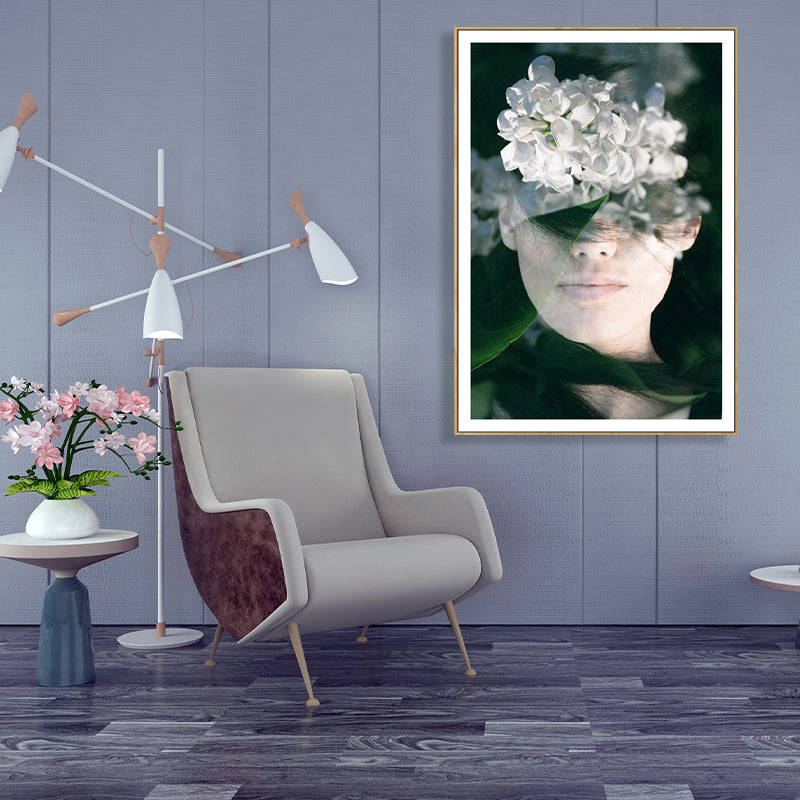 Vivolux | Fotografie Canvas Hedendaagse Muurkunst Print Stijlvolle Maagd in Groen, Meerdere Maten