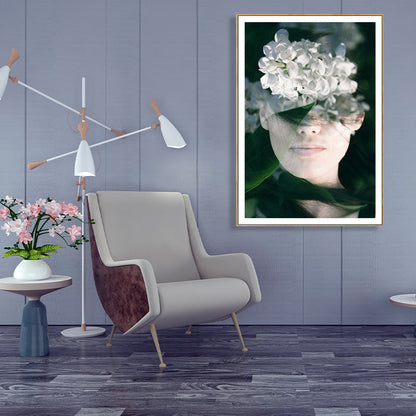 Vivolux | Fotografie Canvas Hedendaagse Muurkunst Print Stijlvolle Maagd in Groen, Meerdere Maten