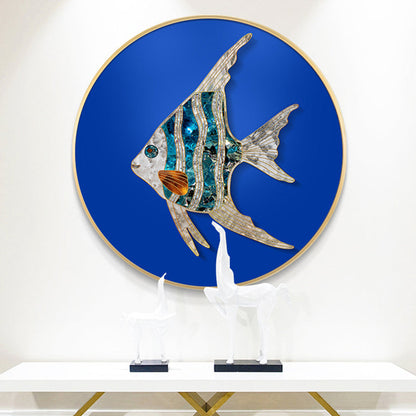 Vivolux | Zachte Kleur Vissen Schilderij Getextureerde Hedendaagse Stijl Eetkamer Canvas Wanddecoratie