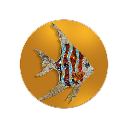 Vivolux | Zachte Kleur Vissen Schilderij Getextureerde Hedendaagse Stijl Eetkamer Canvas Wanddecoratie