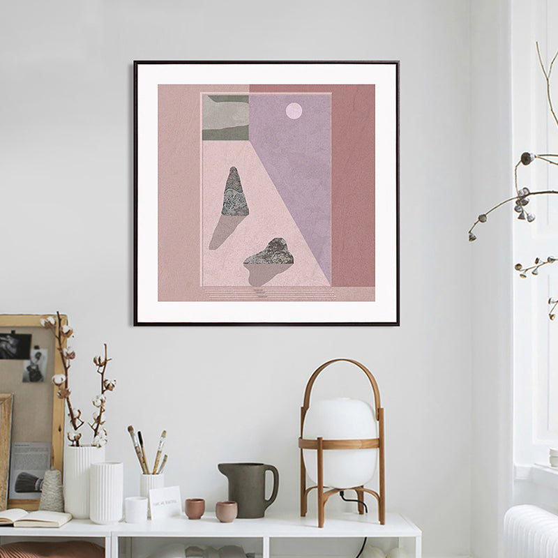 Vivolux | Bergsee Landschaft Leinwand Nordic Stil Texturiertes Wandkunst Dekor in Hellfarbe