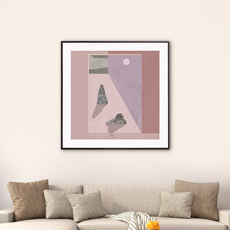 Vivolux | Bergsee Landschaft Leinwand Nordic Stil Texturiertes Wandkunst Dekor in Hellfarbe