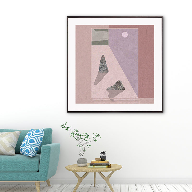 Vivolux | Bergsee Landschaft Leinwand Nordic Stil Texturiertes Wandkunst Dekor in Hellfarbe