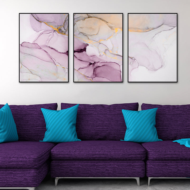 Vivolux | Ombre-Muster-Malerei für Jungenzimmer in hellen Farben, mehrere Größen, Set aus drei
