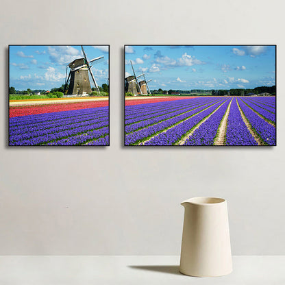 Vivolux | Lavender Field Wall Art Modern Seductive Nature Scene Canvas Print in Purple for Room