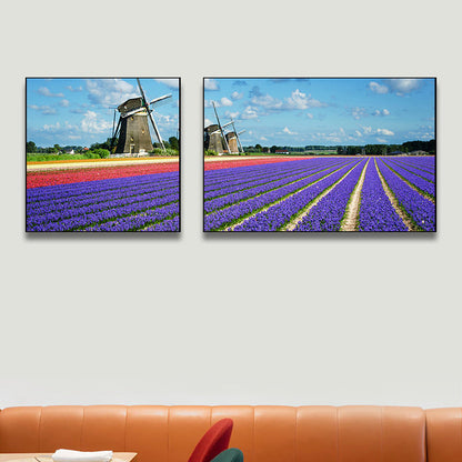 Vivolux | Lavender Field Wall Art Modern Seductive Nature Scene Canvas Print in Purple for Room