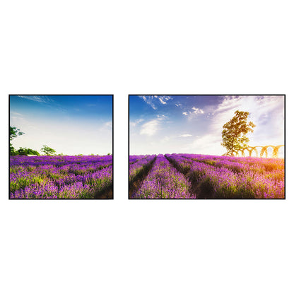 Vivolux | Lavender Field Wall Art Modern Seductive Nature Scene Canvas Print in Purple for Room