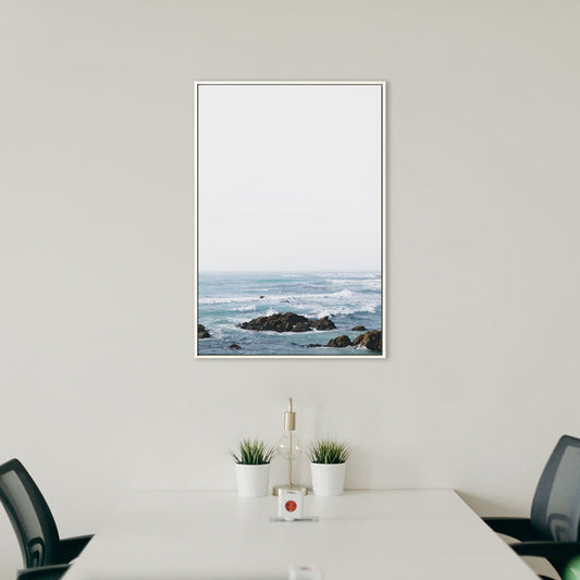 Vivolux | Blauwe Moderne Canvas Muurkunst Uitgebreid Zee Landschap Schilderij voor Keuken, Meerdere Maten