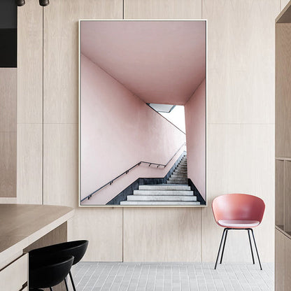 Vivolux | Leinwand-texturiertes Wanddekor im Vintage-Stil Treppenaufgang Gemälde, mehrere Größenoptionen