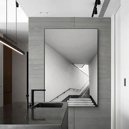 Vivolux | Leinwand-texturiertes Wanddekor im Vintage-Stil Treppenaufgang Gemälde, mehrere Größenoptionen