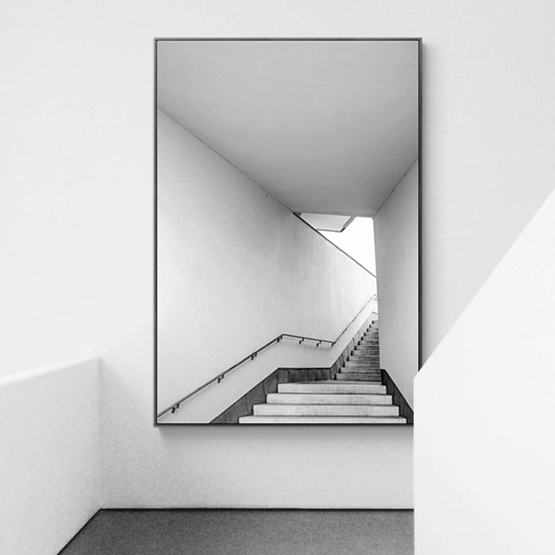 Vivolux | Leinwand-texturiertes Wanddekor im Vintage-Stil Treppenaufgang Gemälde, mehrere Größenoptionen