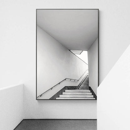 Vivolux | Leinwand-texturiertes Wanddekor im Vintage-Stil Treppenaufgang Gemälde, mehrere Größenoptionen