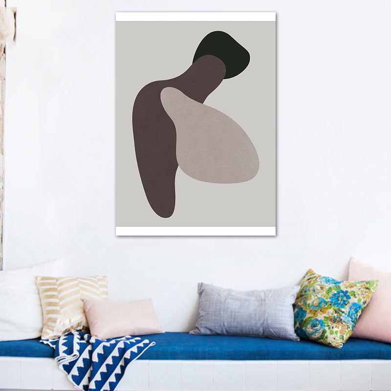 Vivolux | Dunkle Farbige Nordische Wandkunst Illustration Abstrakter Leinwanddruck für Hausinterieur