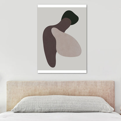 Vivolux | Dunkle Farbige Nordische Wandkunst Illustration Abstrakter Leinwanddruck für Hausinterieur