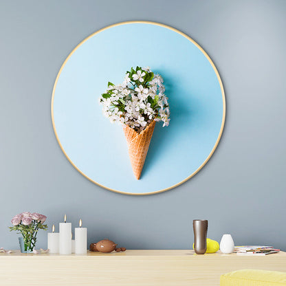 Vivolux | Blaue nordische Stil Malerei Botanische Leinwand für das Bad, in mehreren Größen erhältlich