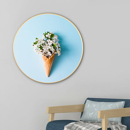 Vivolux | Blaue nordische Stil Malerei Botanische Leinwand für das Bad, in mehreren Größen erhältlich