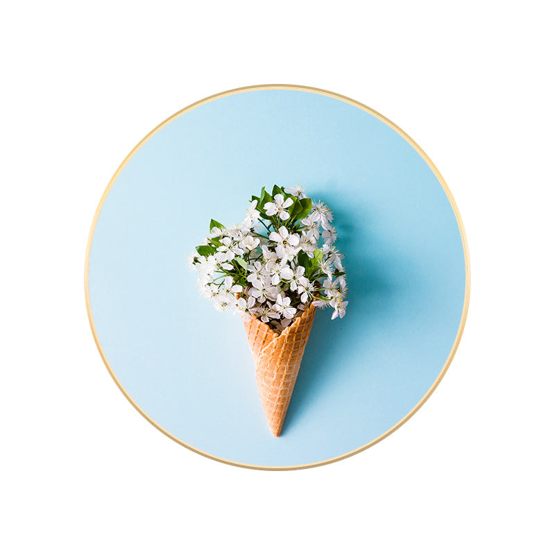 Vivolux | Blaue nordische Stil Malerei Botanische Leinwand für das Bad, in mehreren Größen erhältlich