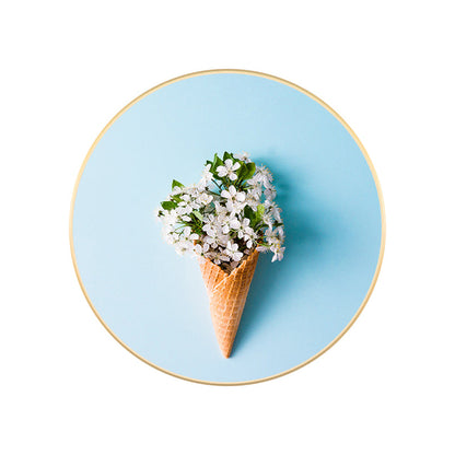 Vivolux | Blaue nordische Stil Malerei Botanische Leinwand für das Bad, in mehreren Größen erhältlich