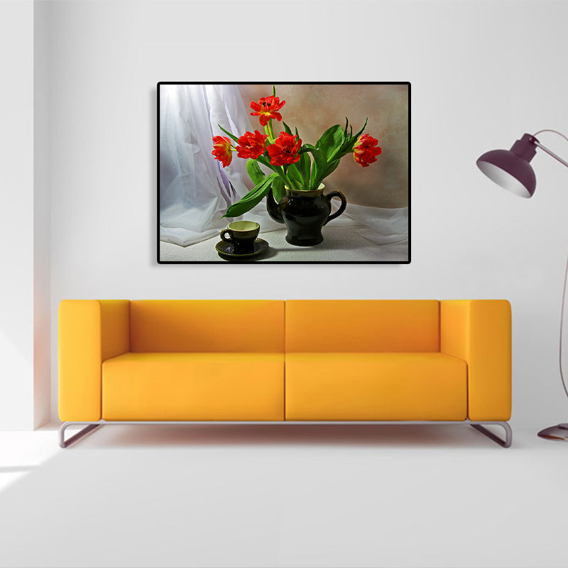 Vivolux | Leinwand Pastellfarbige Kunstdruck Impressionismus Stil Blumenmalerei, Mehrere Größen