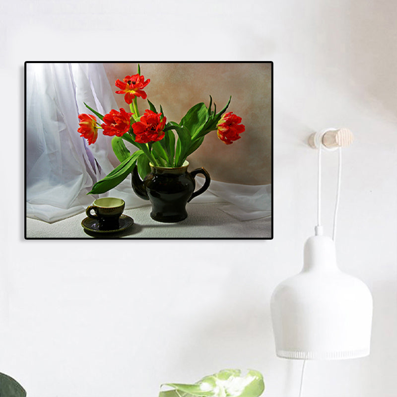 Vivolux | Leinwand Pastellfarbige Kunstdruck Impressionismus Stil Blumenmalerei, Mehrere Größen