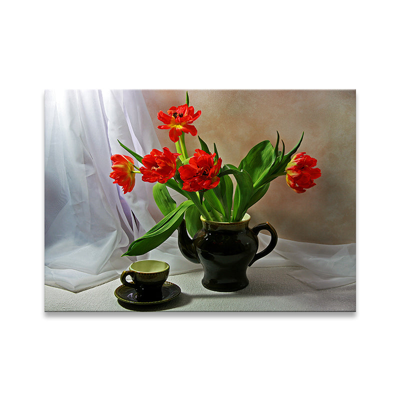 Vivolux | Leinwand Pastellfarbige Kunstdruck Impressionismus Stil Blumenmalerei, Mehrere Größen