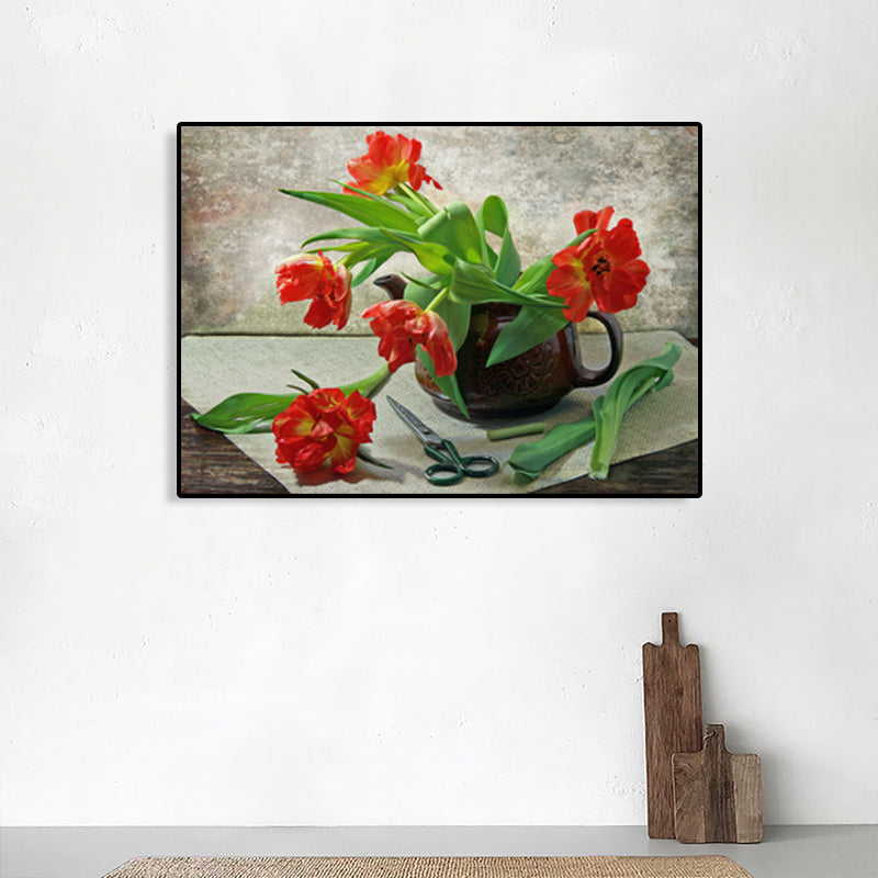 Vivolux | Leinwand Pastellfarbige Kunstdruck Impressionismus Stil Blumenmalerei, Mehrere Größen