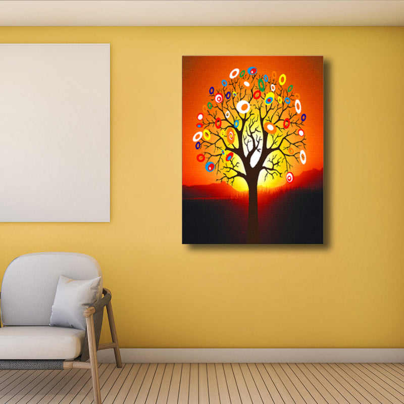 Vivolux | Zeitgenössische Kunst Blumenbaum Leinwand Pastellfarbe Texturiertes Gemälde für das Wohnzimmer