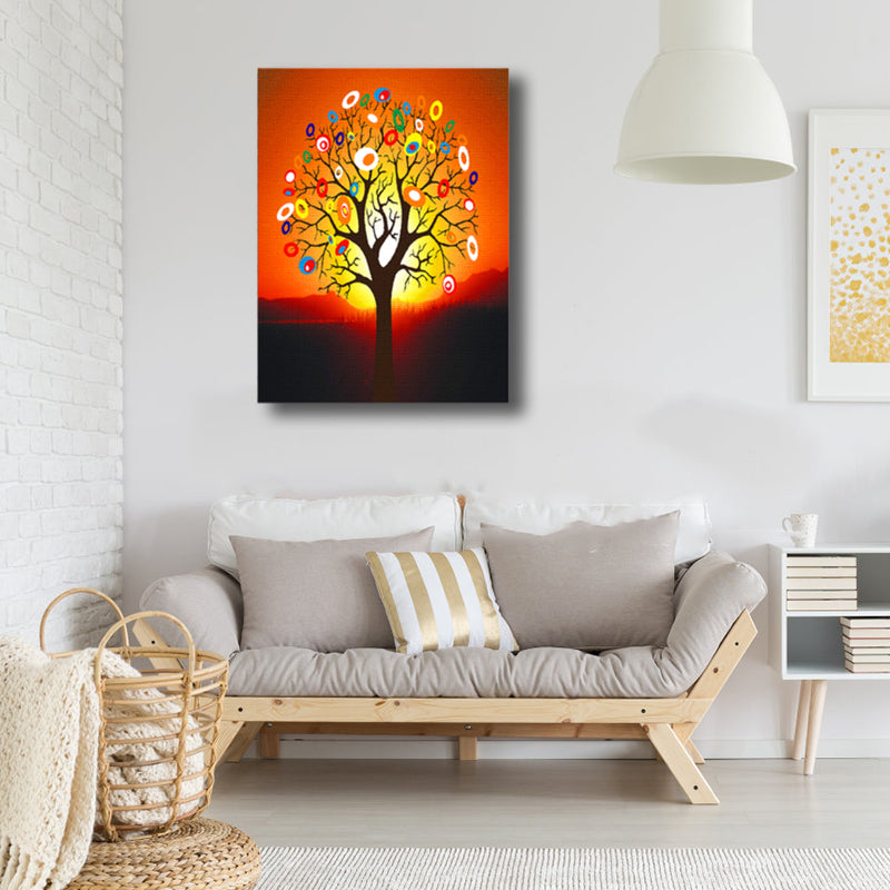 Vivolux | Zeitgenössische Kunst Blumenbaum Leinwand Pastellfarbe Texturiertes Gemälde für das Wohnzimmer