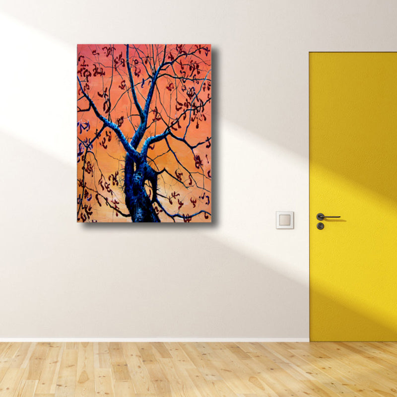 Vivolux | Zeitgenössische Kunst Blumenbaum Leinwand Pastellfarbe Texturiertes Gemälde für das Wohnzimmer