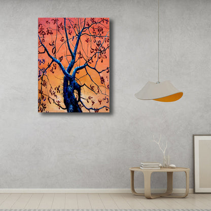 Vivolux | Zeitgenössische Kunst Blumenbaum Leinwand Pastellfarbe Texturiertes Gemälde für das Wohnzimmer