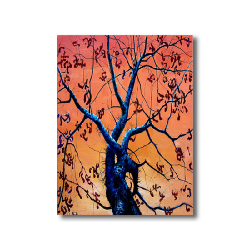 Vivolux | Zeitgenössische Kunst Blumenbaum Leinwand Pastellfarbe Texturiertes Gemälde für das Wohnzimmer