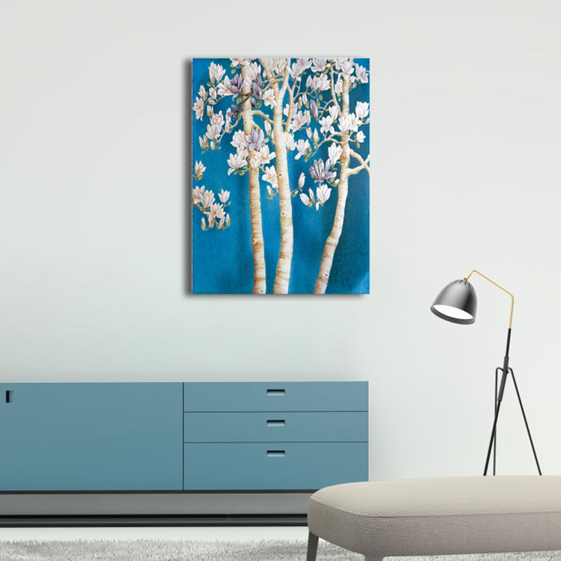 Vivolux | Zeitgenössische Kunst Blumenbaum Leinwand Pastellfarbe Texturiertes Gemälde für das Wohnzimmer