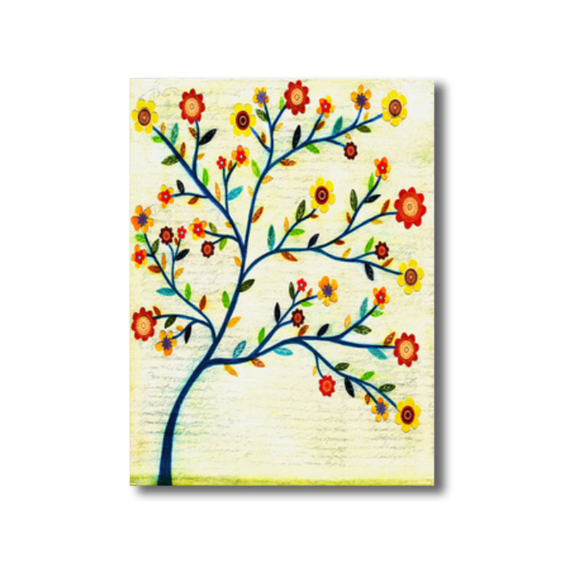 Vivolux | Zeitgenössische Kunst Blumenbaum Leinwand Pastellfarbe Texturiertes Gemälde für das Wohnzimmer